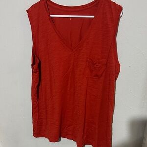Garnet hill Red V-Neck Tank Top